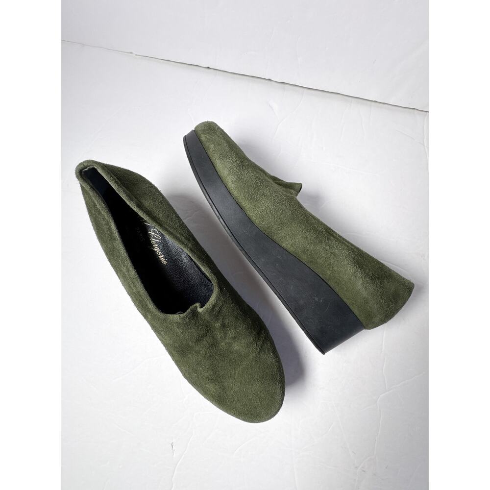 Robert Clergerie Paris Olive Suede Platform Wedge Shoes 37 France